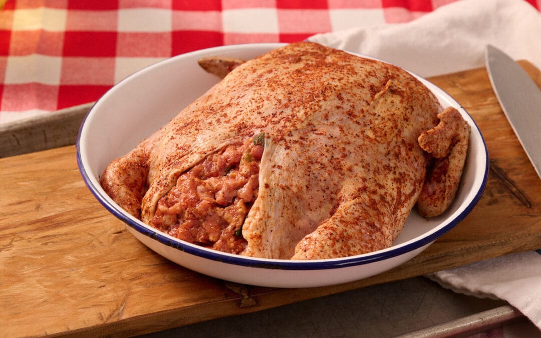 Deboned Chicken stuffed with seasoned ground pork