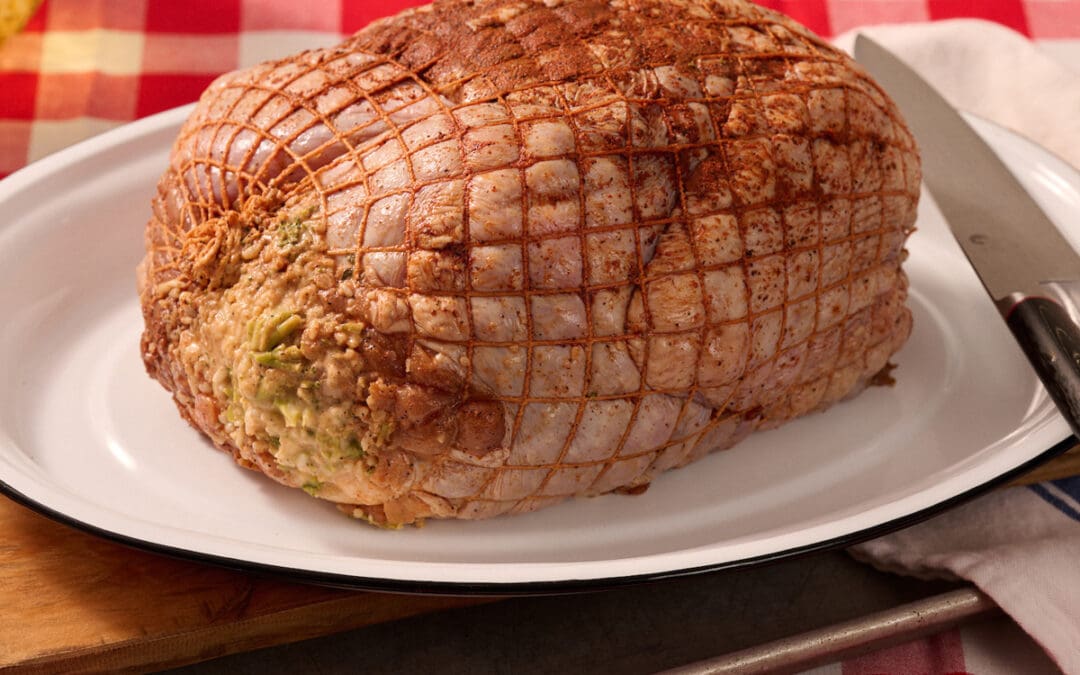 Turducken Stuffed with Broccoli and cheese casserole